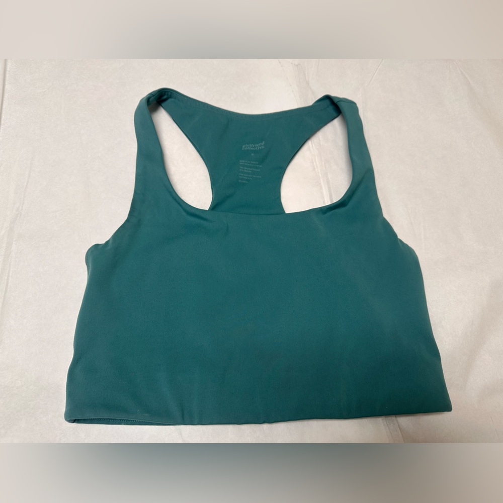 🟢Girlfriend Collective Sea Green Paloma Racerback Bra🟢 - Picture 2 of 5
